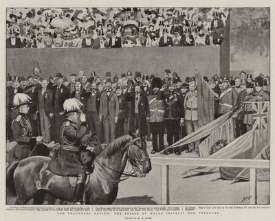 The Volunteer Review, Prinsen af Wales inspicerer veteranerne af Henry Marriott Paget